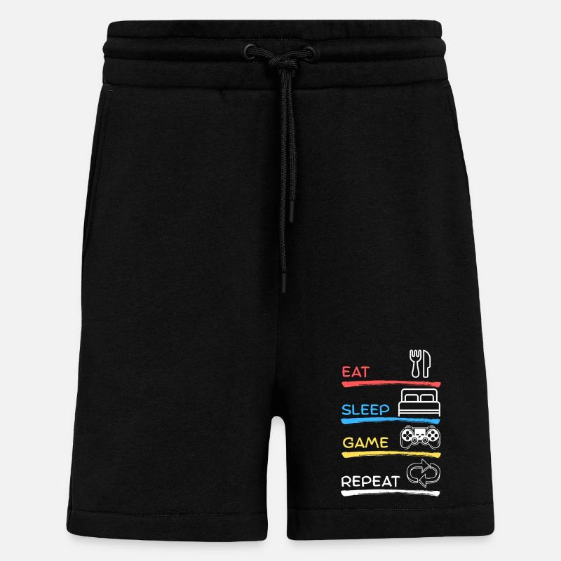 Manger dormir jeu Répéter - Short bio décontracté fabriqué en UE - SOLID BLACK