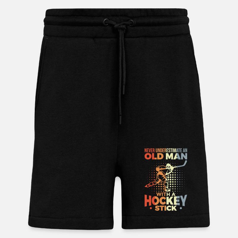 Never underestimate old hockey players - Shorts - made by SPREAD - SOLID BLACK