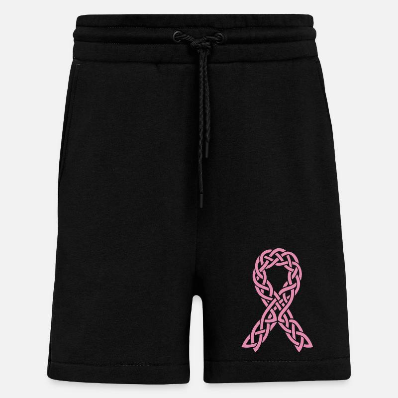 Ruban Anticancer Celtique Rose  - Short bio décontracté fabriqué en UE - SOLID BLACK