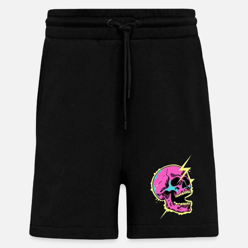 Neon-Schädel-Blitzausbruch - Shorts - made by SPREAD - SOLID BLACK