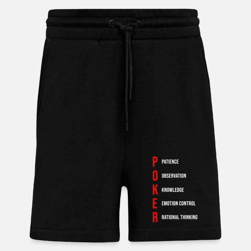 Poker Mentality Patience Observation Knowledge - Shorts - made by SPREAD - SOLID BLACK
