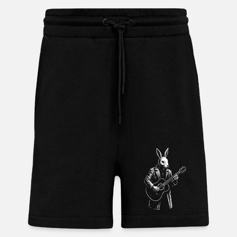 Rabbit Gitarrist im Mantel - Shorts - made by SPREAD - SOLID BLACK