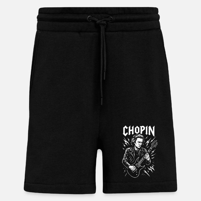 Chopin E-Gitarre Porträt - Shorts - made by SPREAD - SOLID BLACK