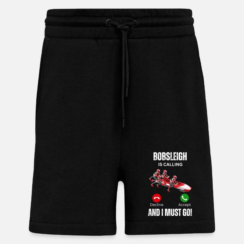 Le bobsleigh appelle - Short bio décontracté fabriqué en UE - SOLID BLACK