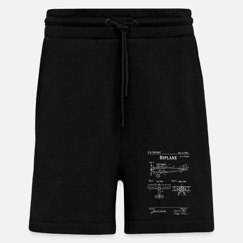 Esquisse du plan biplan - Short bio décontracté fabriqué en UE - SOLID BLACK
