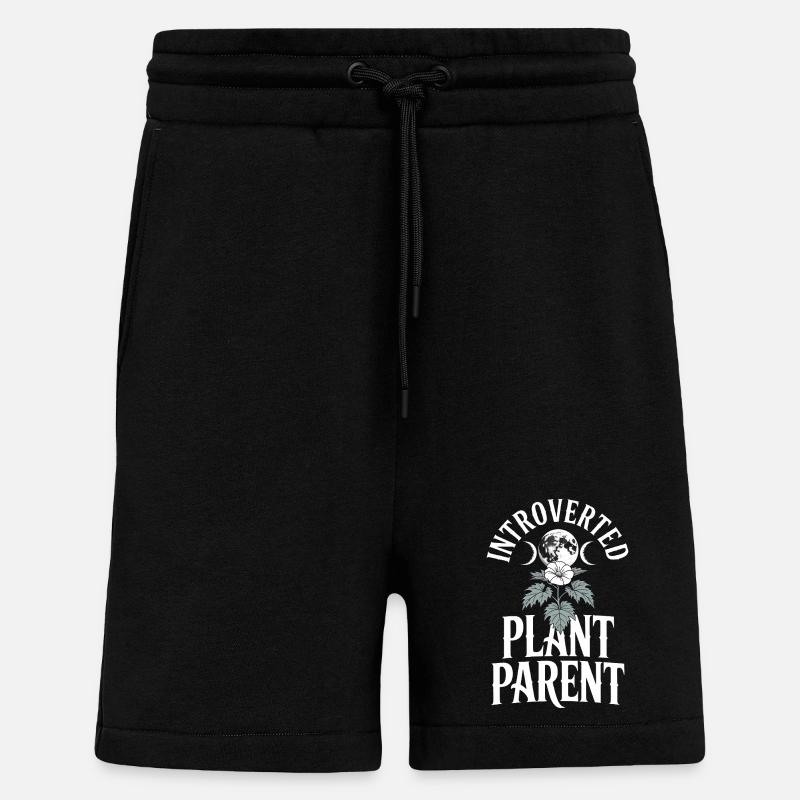 Tee parent de plante introverti - Short bio décontracté fabriqué en UE - SOLID BLACK