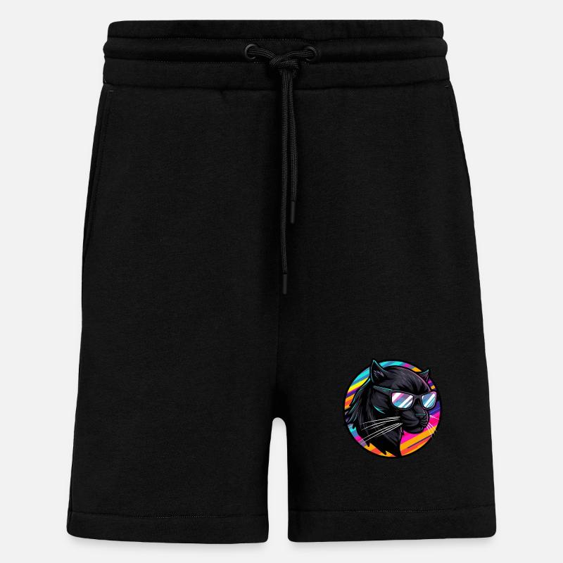 Panther Comic Cool - Shorts - made by SPREAD - SOLID BLACK