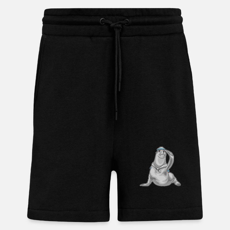 Chapeau de marin phoque - Short bio décontracté fabriqué en UE - SOLID BLACK