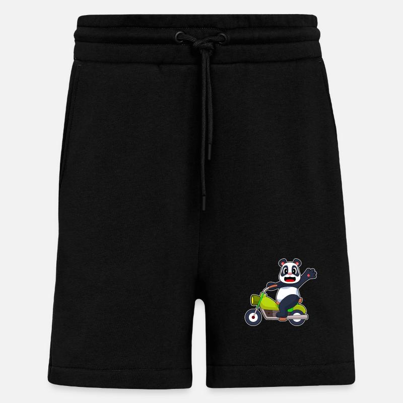 Panda Motorcycle - Shorts - made by SPREAD - SOLID BLACK