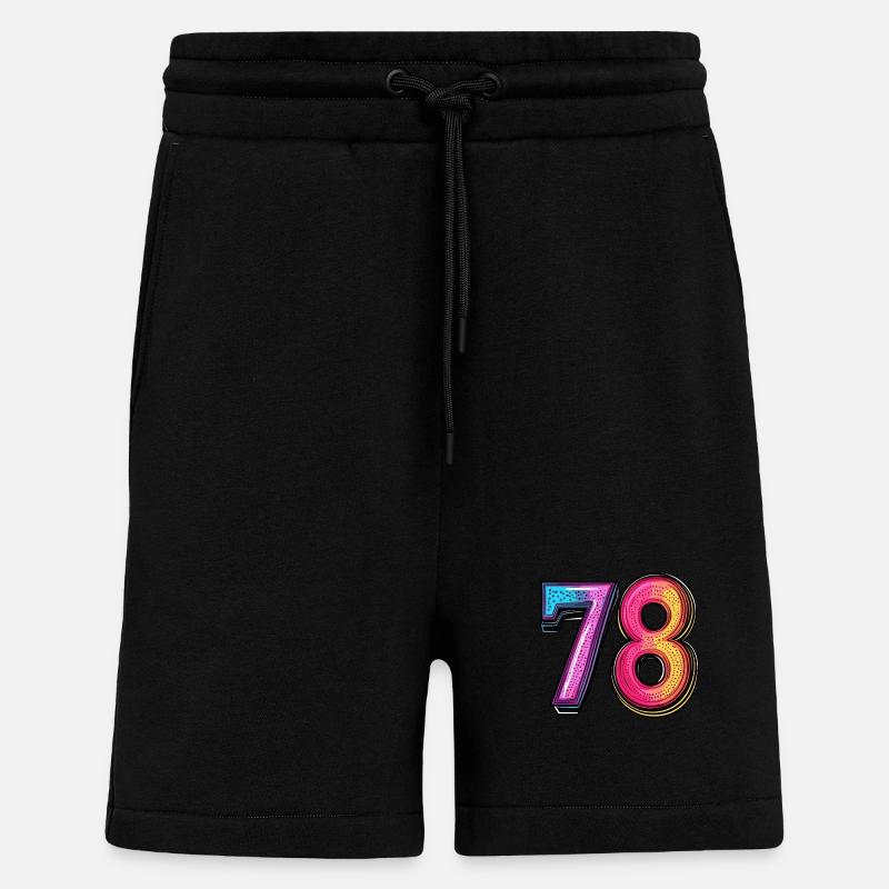 78 Zahl Comic - Shorts - made by SPREAD - SOLID BLACK