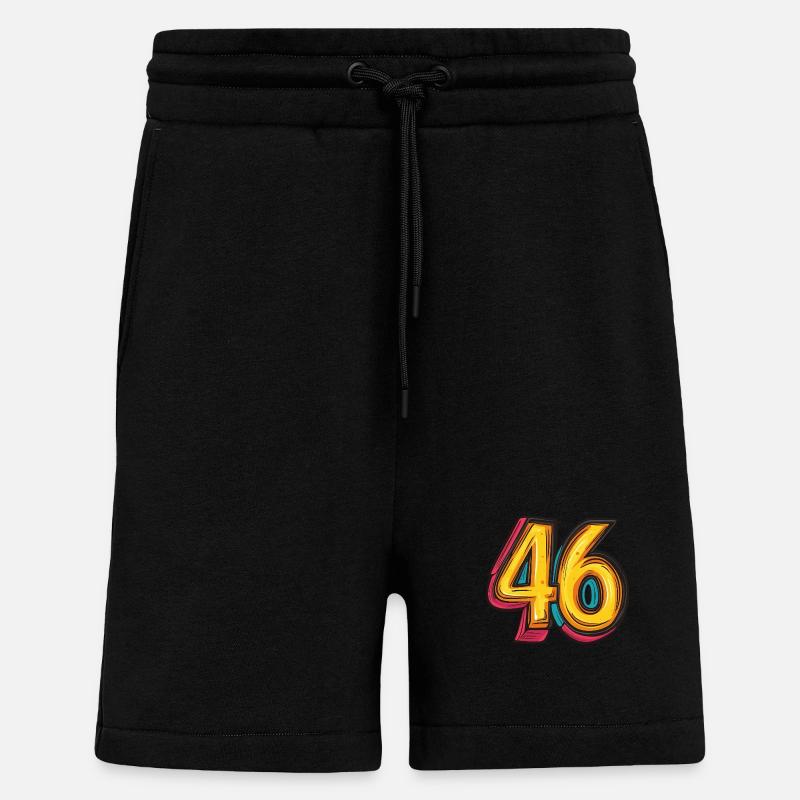 46 Number Comic - Shorts - made by SPREAD - SOLID BLACK