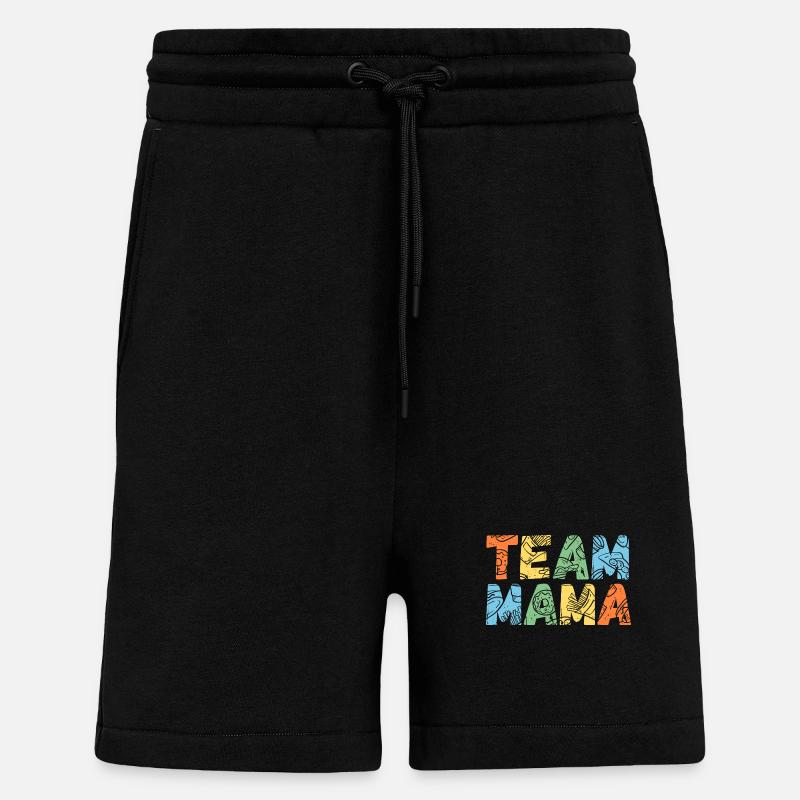 Mère Équipe Maman - Short bio décontracté fabriqué en UE - SOLID BLACK