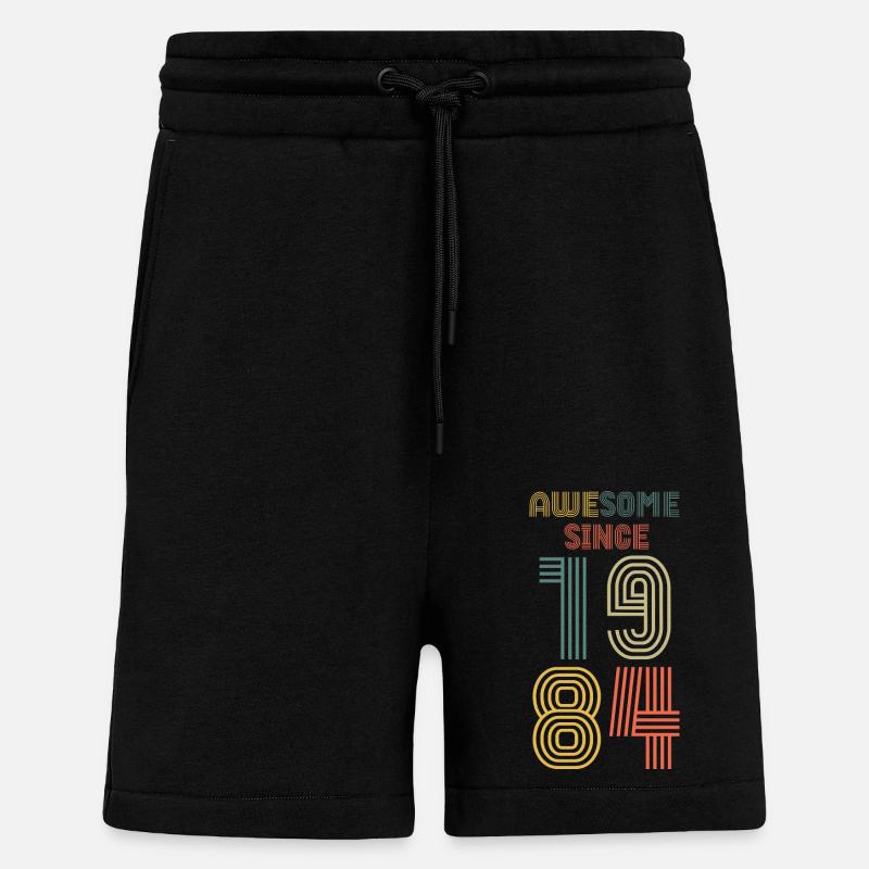 40e anniversaire 1984 - Short bio décontracté fabriqué en UE - SOLID BLACK