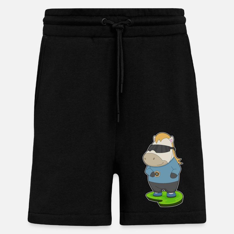 Beignet de cheval - Short bio décontracté fabriqué en UE - SOLID BLACK