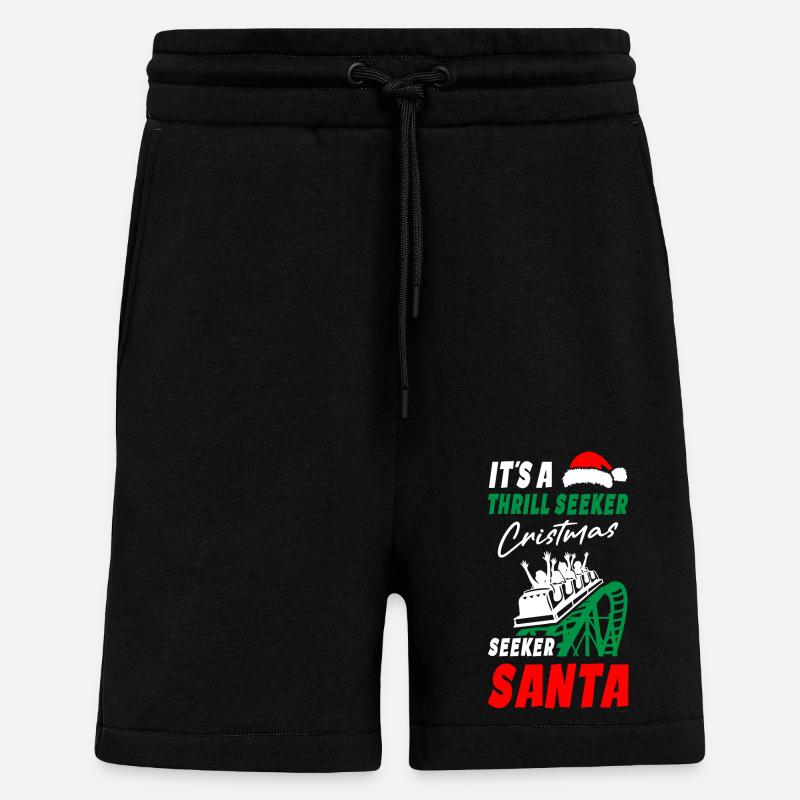 Roller Coaster Christmas - Shorts - made by SPREAD - SOLID BLACK