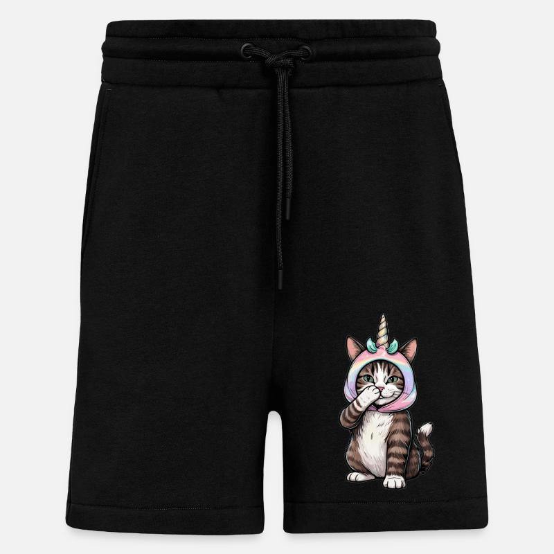 Einhorn Katze - Shorts - made by SPREAD - SOLID BLACK