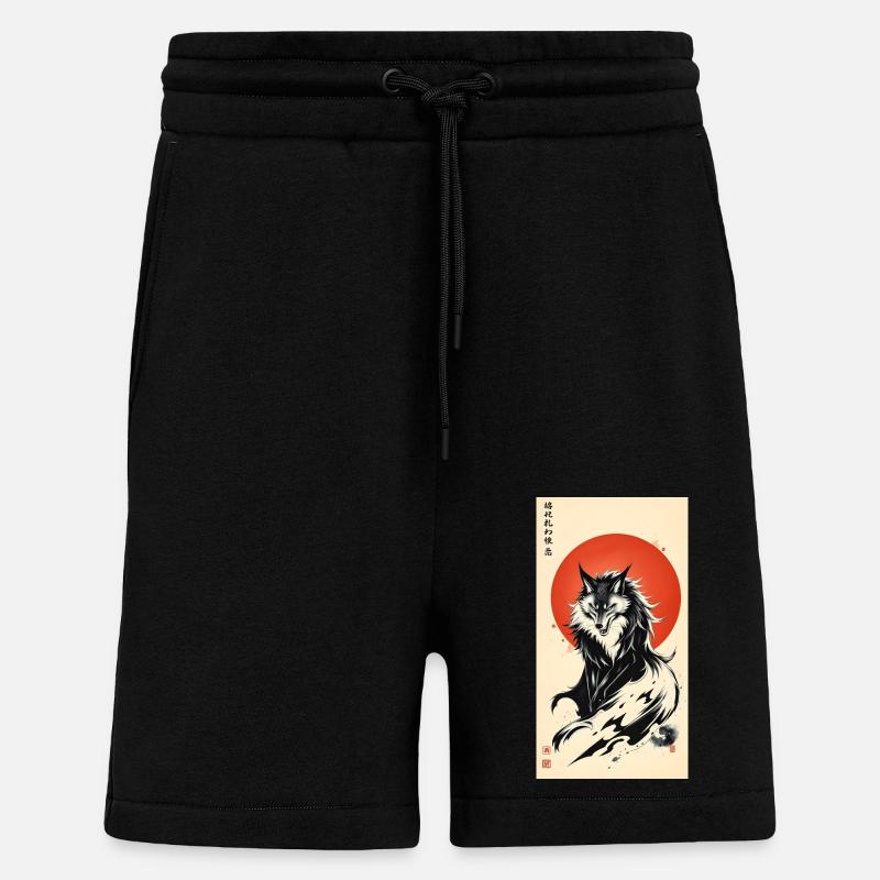Night Wolf - Shorts - made by SPREAD - SOLID BLACK