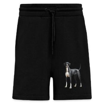 Great Dane Dog - Shorts - made by SPREAD - SOLID BLACK - Front