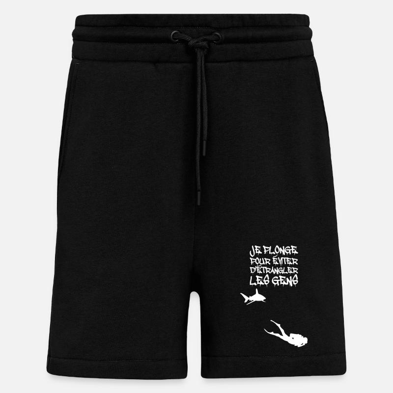Je plonge pour éviter d'étrangler - Short bio décontracté fabriqué en UE - SOLID BLACK