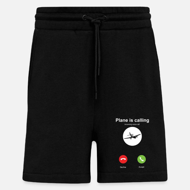 Mon avion appelle - Short bio décontracté fabriqué en UE - SOLID BLACK