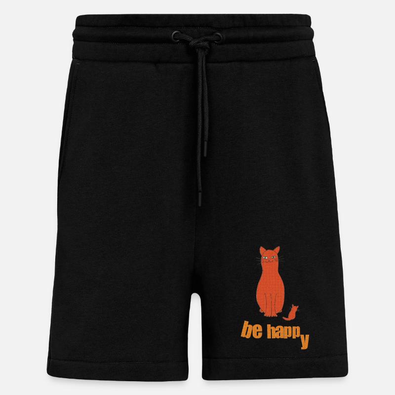 katze be happy - Shorts - made by SPREAD - SOLID BLACK