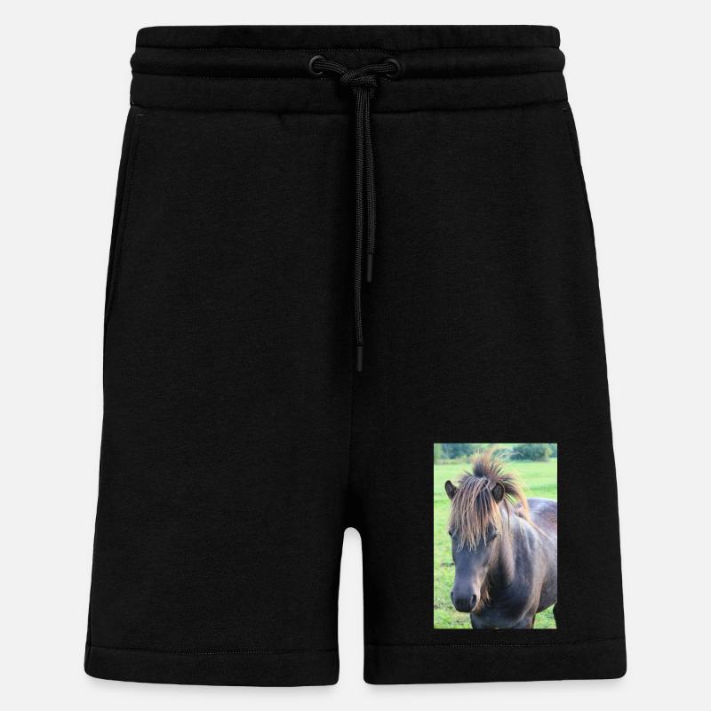 Affiche Cheval Cheval - Short bio décontracté fabriqué en UE - SOLID BLACK