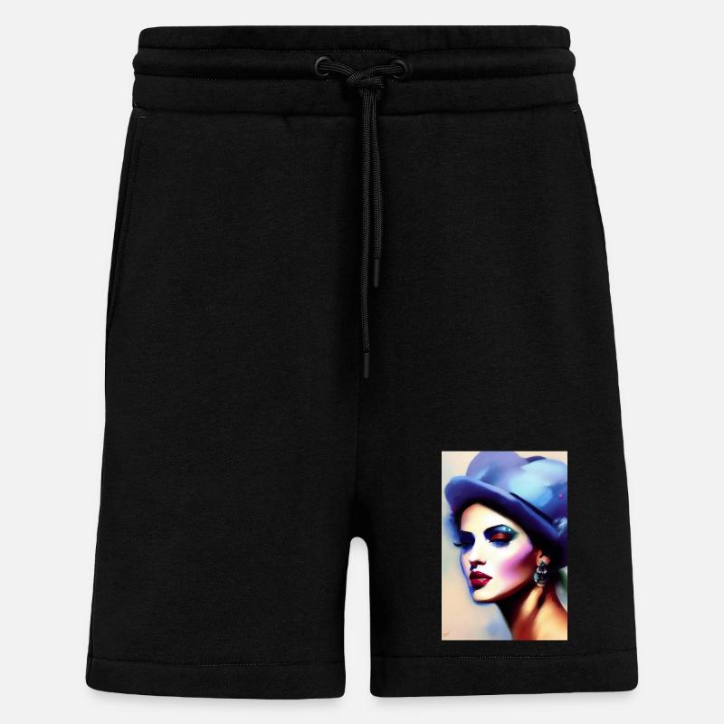 Schöne Frau mit Hut - Shorts - made by SPREAD - SOLID BLACK