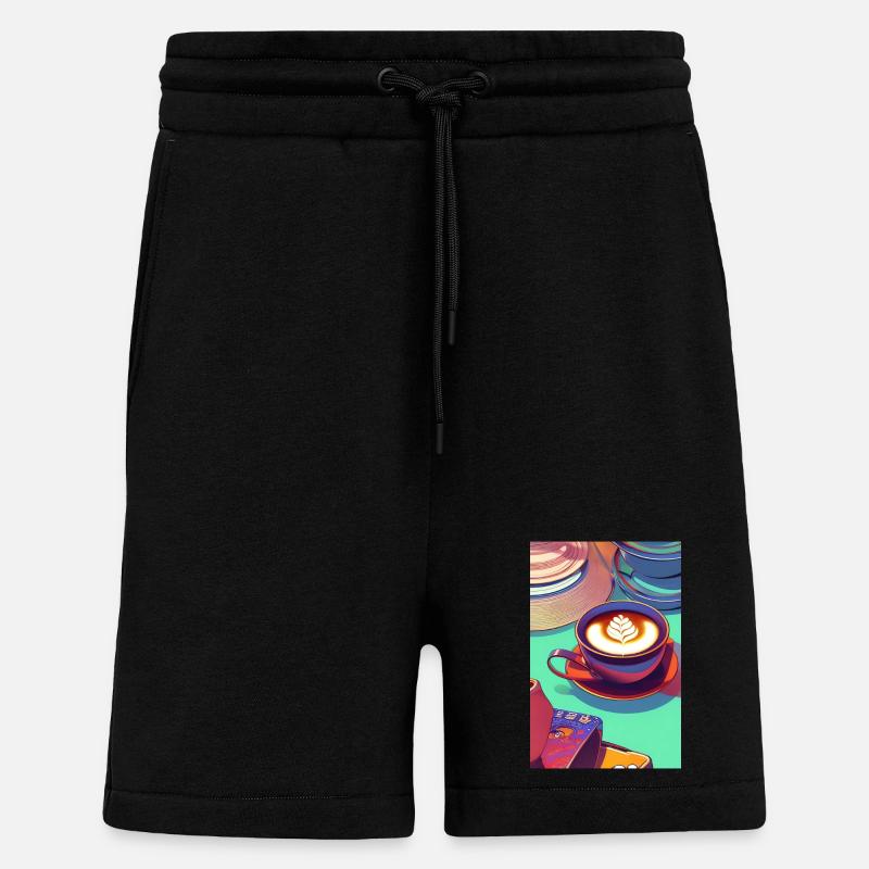 Kaffee, Kaffeebohnen - Shorts - made by SPREAD - SOLID BLACK