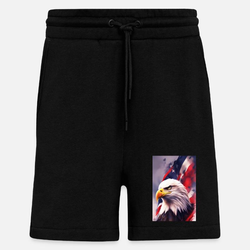 Glatze Eagel - Patriotisch - Shorts - made by SPREAD - SOLID BLACK
