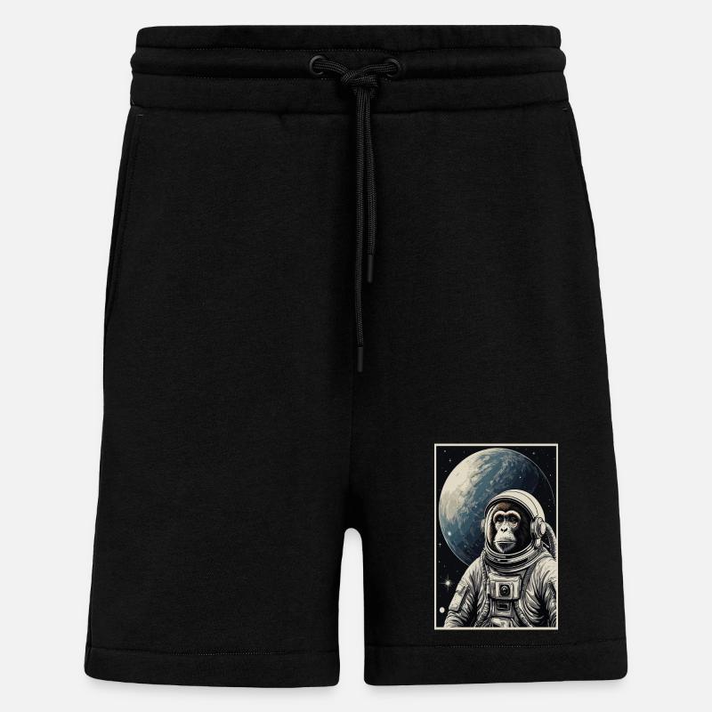 Astronaut Monkey - Shorts - made by SPREAD - SOLID BLACK