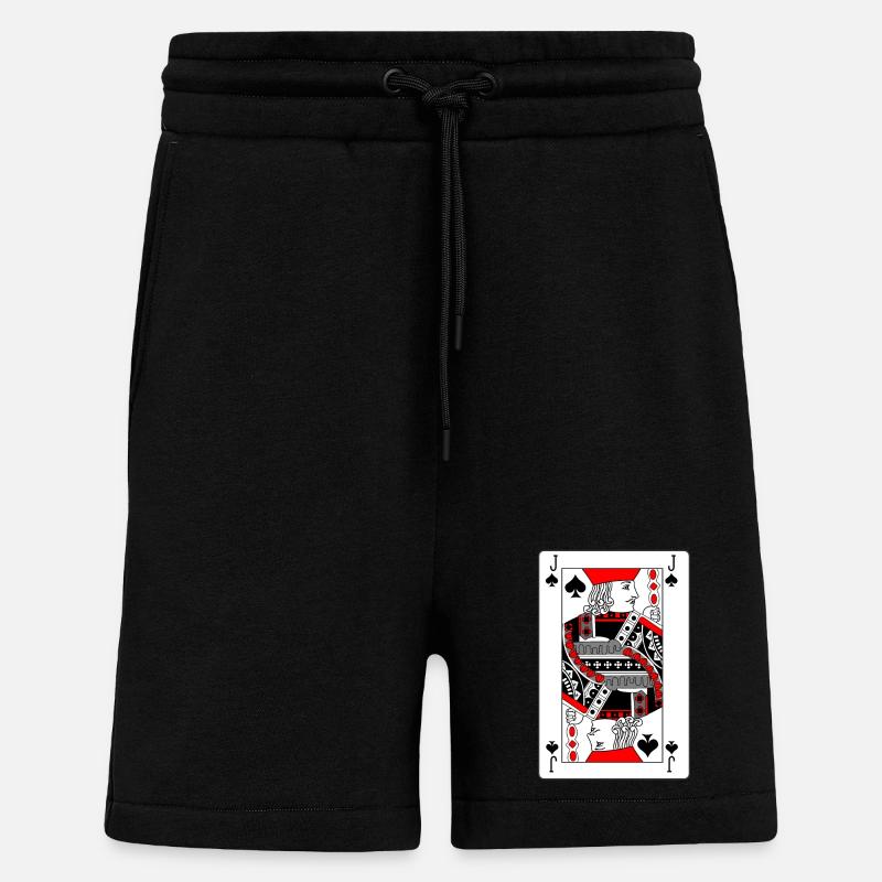 Carte à jouer valet de pique - Short bio décontracté fabriqué en UE - SOLID BLACK