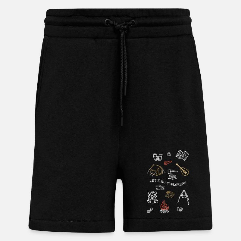 Camping Abenteuer Gliederung Design - Shorts - made by SPREAD - SOLID BLACK