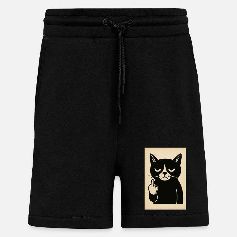 Grumpy Kitten - Shorts - made by SPREAD - SOLID BLACK