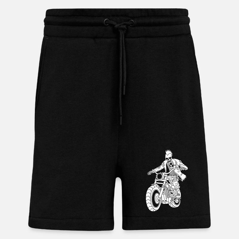 Motard de l'enfer (blanc) - Short bio décontracté fabriqué en UE - SOLID BLACK