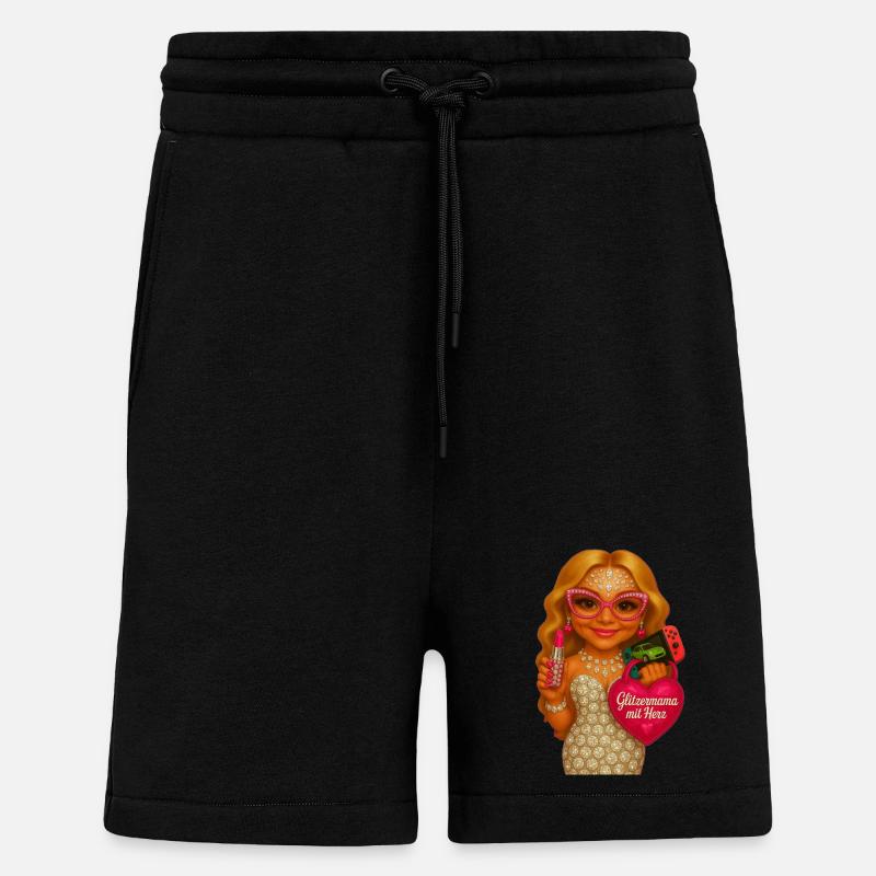 GlitzerMama mit Herz - Shorts - made by SPREAD - SOLID BLACK