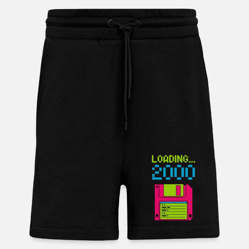 Loading 2000 Disketten-Design Retro Pixel Design - Shorts - made by SPREAD - SOLID BLACK