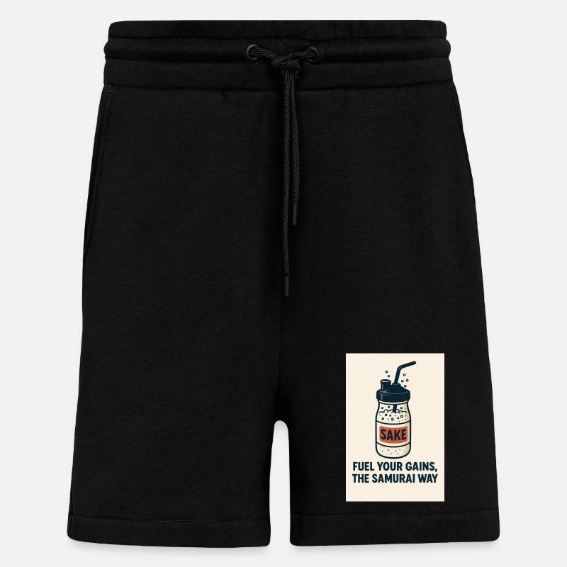 Saké et Gains Style Samurai - Short bio décontracté fabriqué en UE - SOLID BLACK