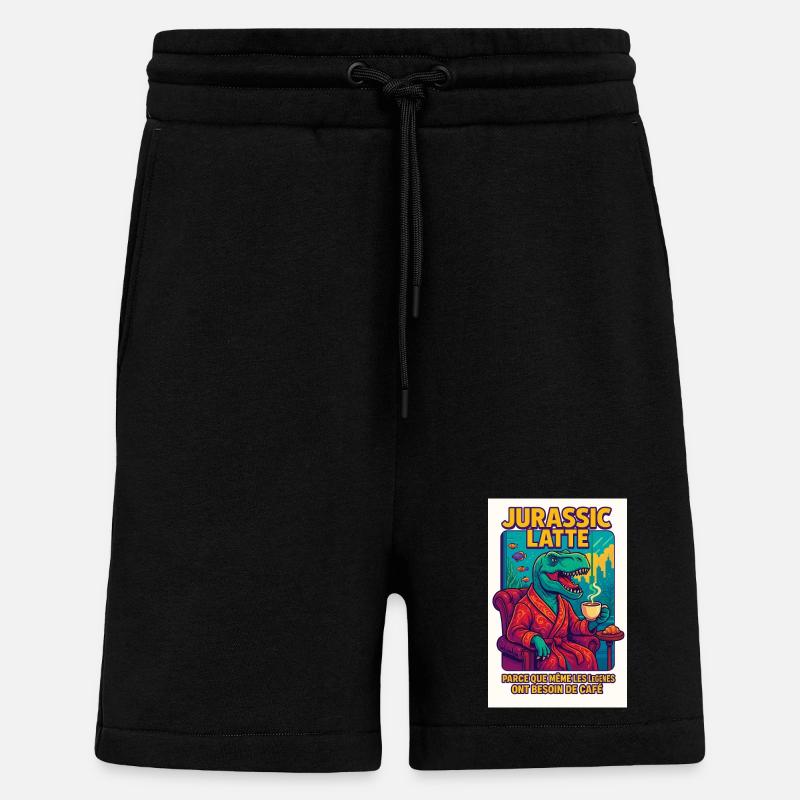 T-Rex Latte - Le café des légendes - Short bio décontracté fabriqué en UE - SOLID BLACK