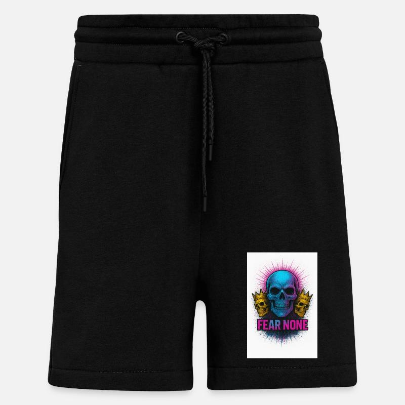 Kühner Schädel mit Kronen Tintendesign - Shorts - made by SPREAD - SOLID BLACK