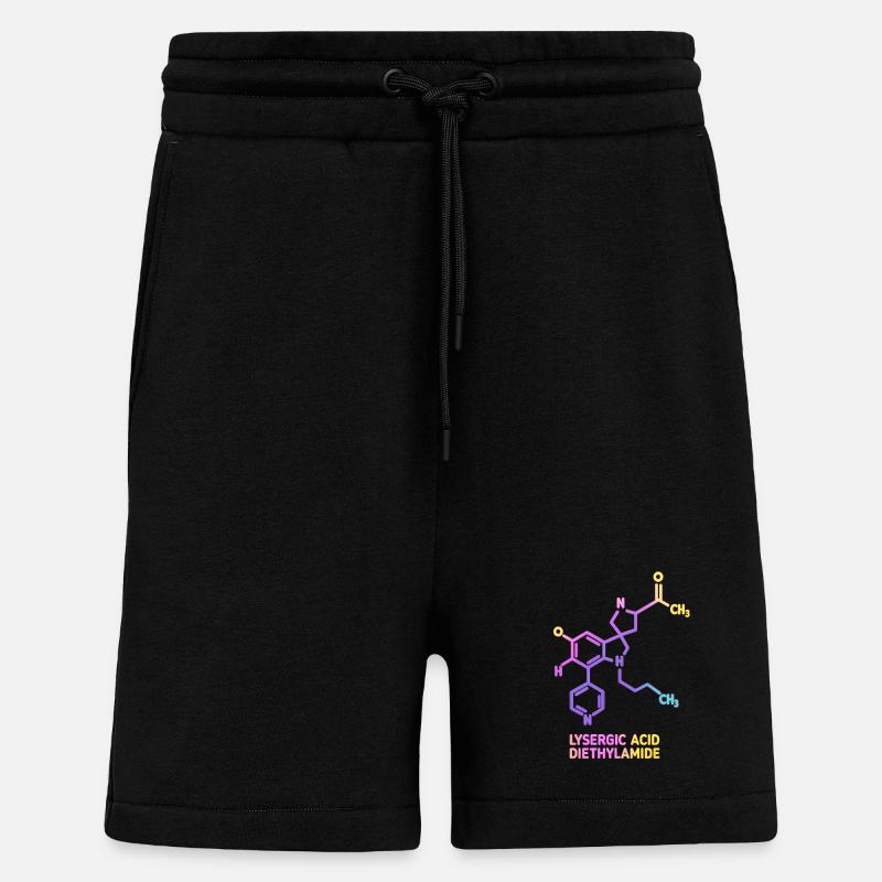 Psychedelic Molecular Art LSD - Shorts - made by SPREAD - SOLID BLACK