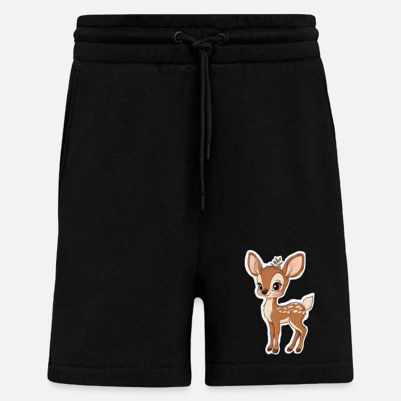 roe deer - Shorts - made by SPREAD - SOLID BLACK