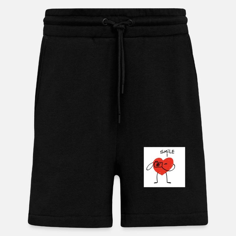 Herz mit Kamera Cartoon - Shorts - made by SPREAD - SOLID BLACK