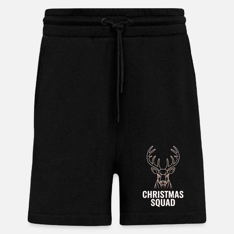 Neon Deer Squad Christmas - Shorts - made by SPREAD - SOLID BLACK
