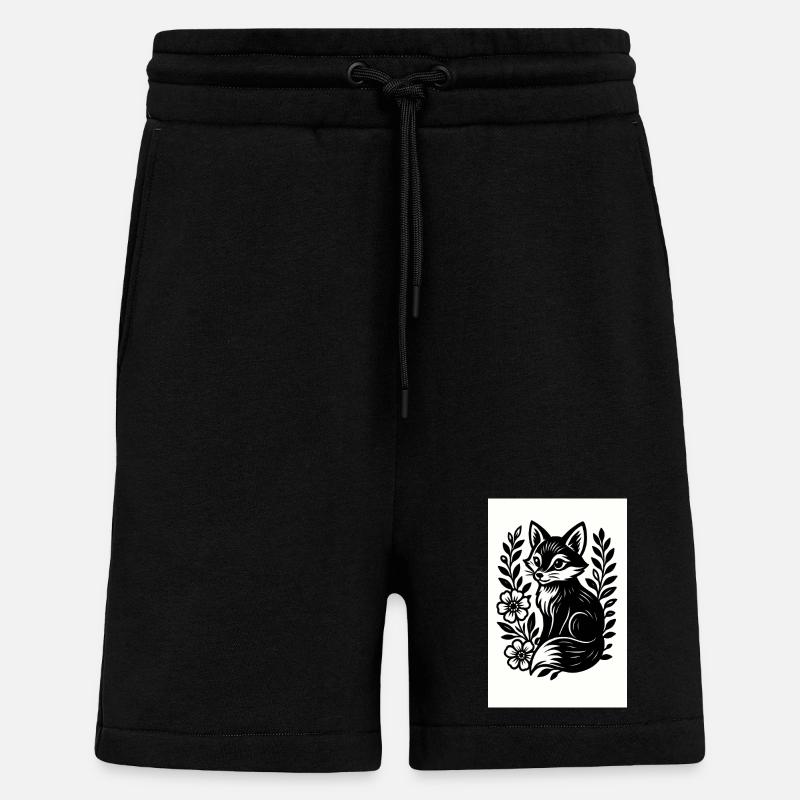 Fuchs im Blütenreigen - Shorts - made by SPREAD - SOLID BLACK