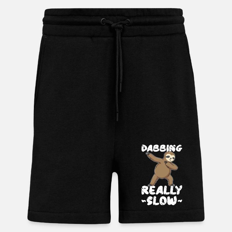 Dabbing Really Slow Faultier - Shorts - made by SPREAD - SOLID BLACK