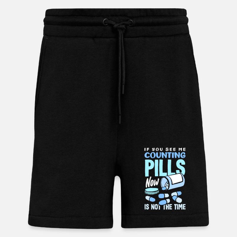 Pharmacien Technicien Pharmaceutique - Short bio décontracté fabriqué en UE - SOLID BLACK