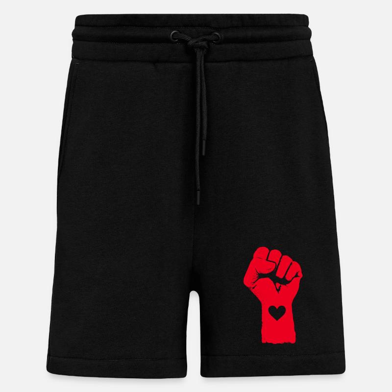 Rote Faust mit Herz - Shorts - made by SPREAD - SOLID BLACK