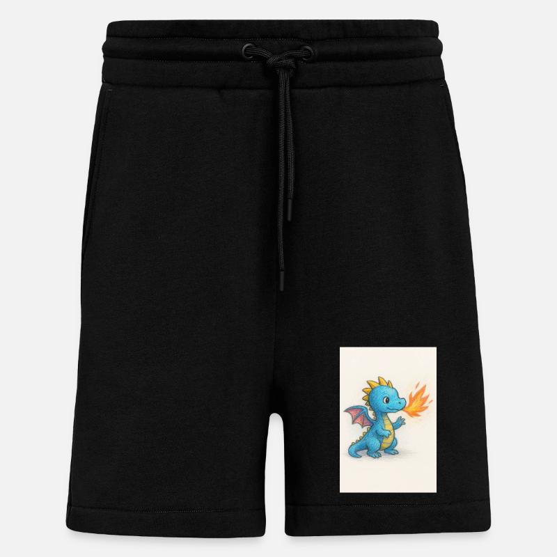 Blauer Drachenfunke Atemfeuer - Shorts - made by SPREAD - SOLID BLACK