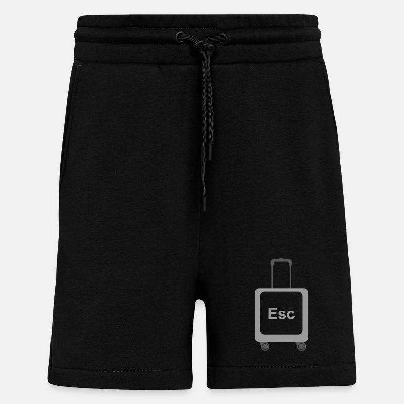 Mode Échappement – Touche ÉCHAP - Short bio décontracté fabriqué en UE - SOLID BLACK