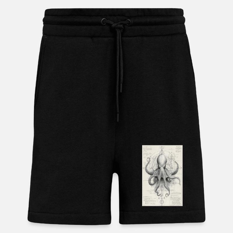 Geometrischer Oktopus-Bauplan - Shorts - made by SPREAD - SOLID BLACK
